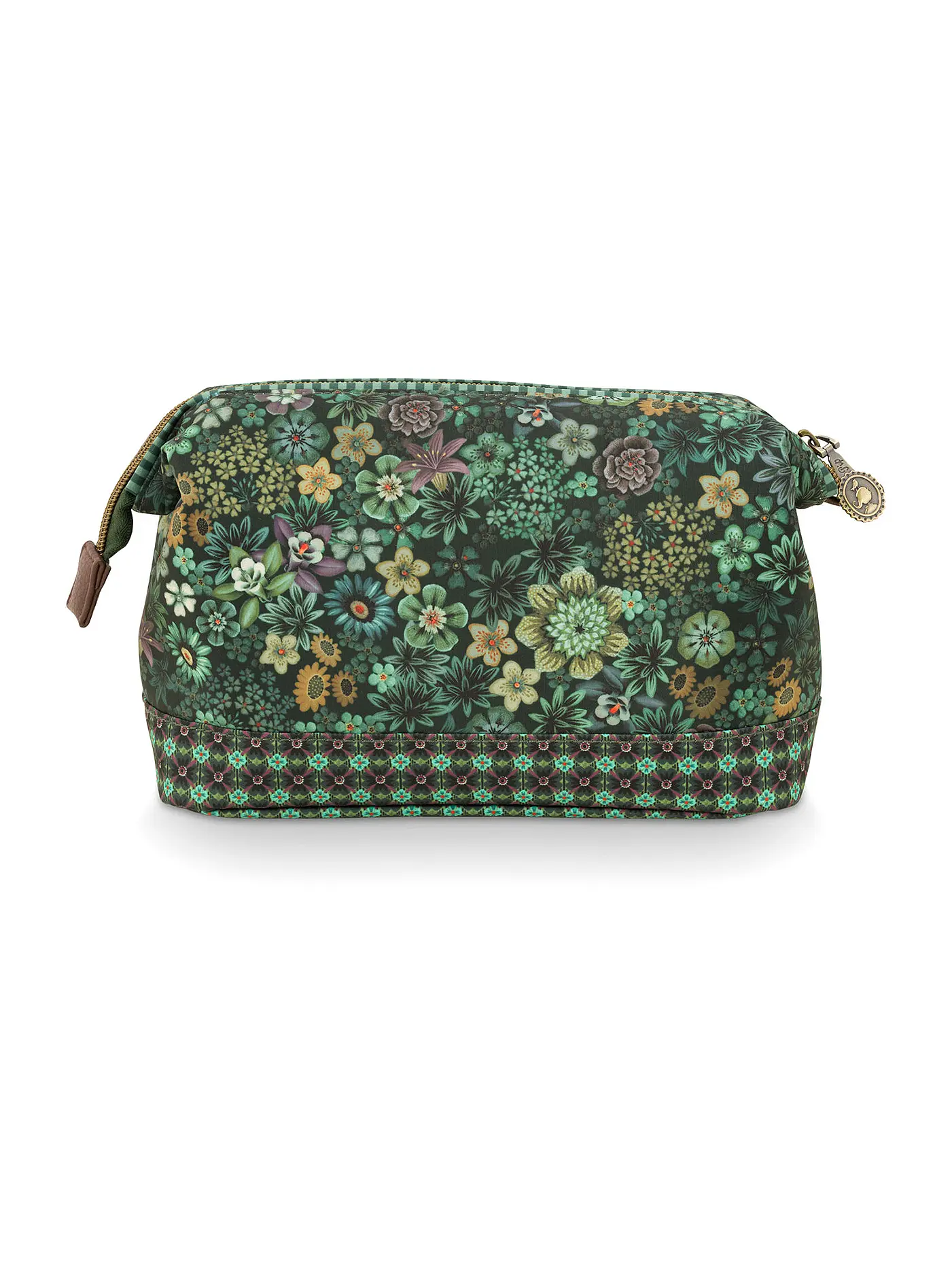 PIP STUDIO | Kosmetiktasche TUTTI I FIORI 22,5x9x15cm Medium Blue | dunkelgrün